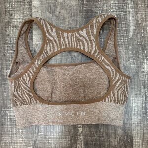 NVGTN Zebra Patterned Eclipse Sports Bra Size Medium